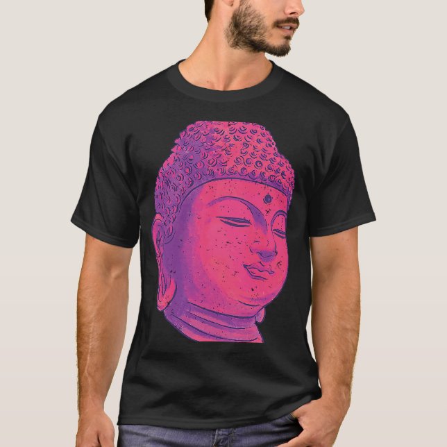 Backprint Buddha head holness och chakra T Shirt (Framsida)