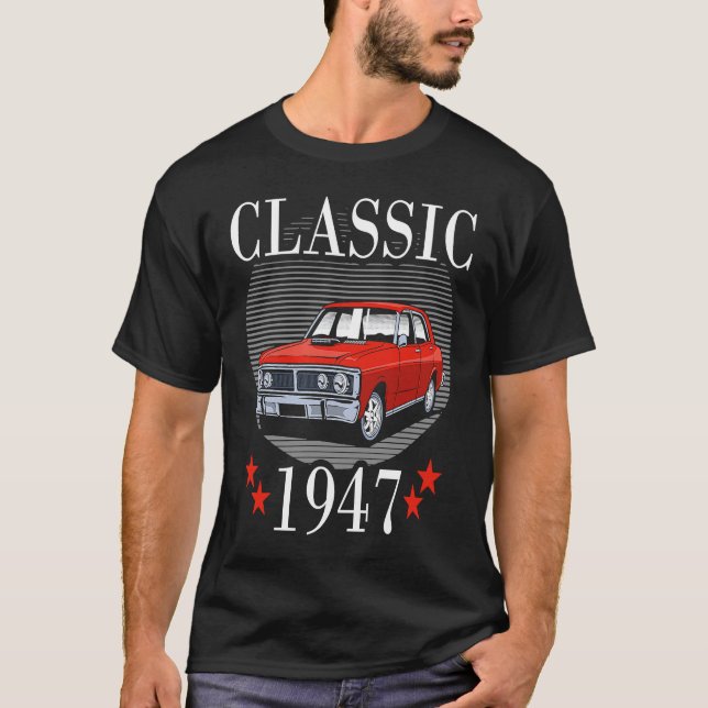 Backprint Classic 1947 Vintage bil T Shirt (Framsida)