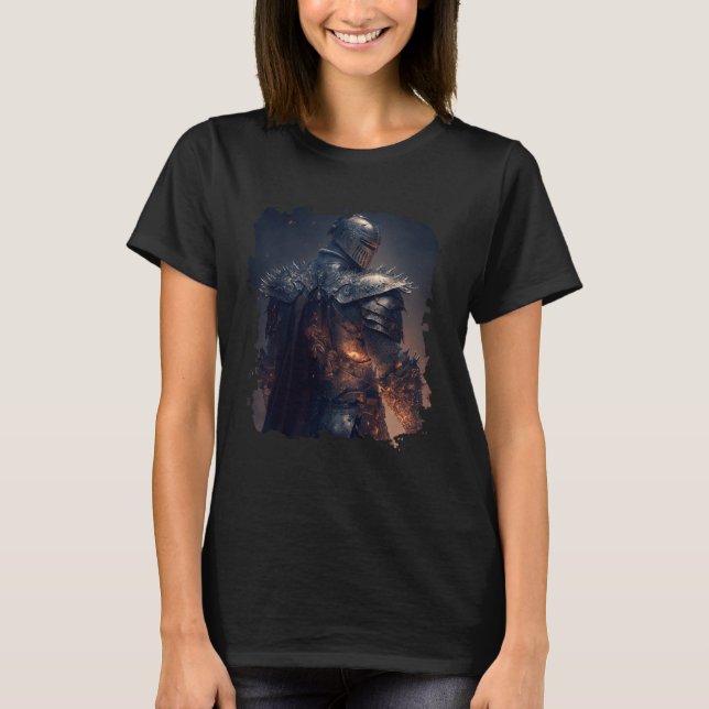 Backprint Epic Knight Hero Dark World s form T Shirt (Framsida)