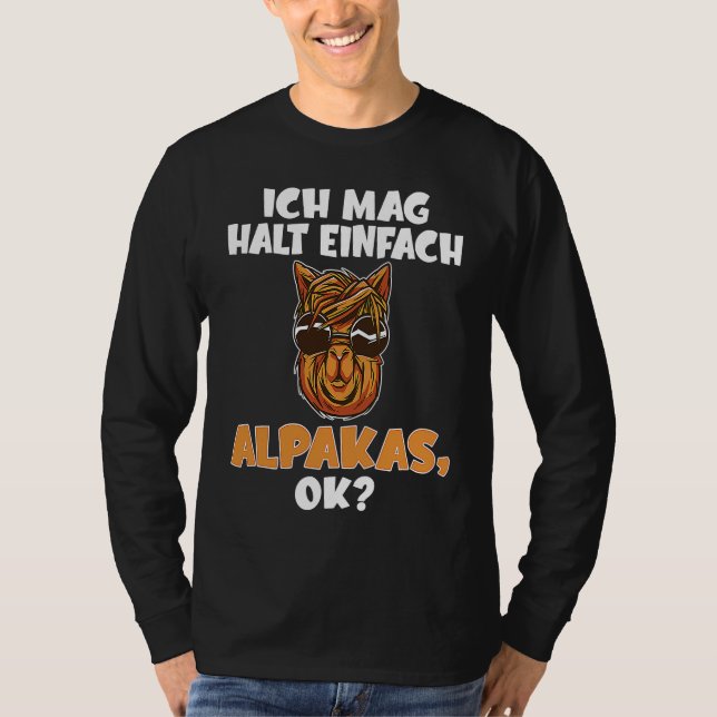 Backprint I just like alpacas okay T Shirt (Framsida)
