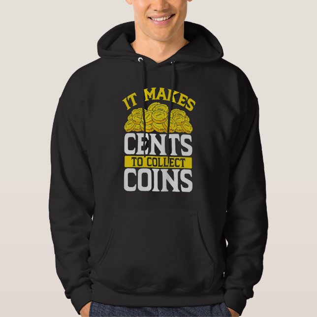 Backprint It Makes Cents To Collect Coins Tank Top Hoodie (Framsida)