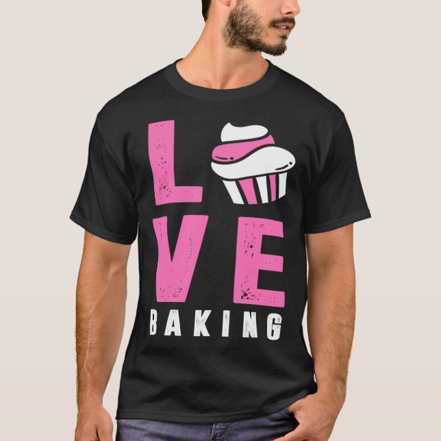 Backprint Kärlek bakning Pullover Hoodie T Shirt (Framsida)