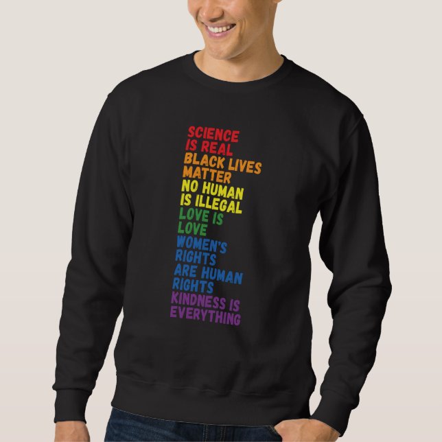 Backprint Kindness is everything LGBTQ+ Pride  3 Lång Ärmad Tröja (Framsida)