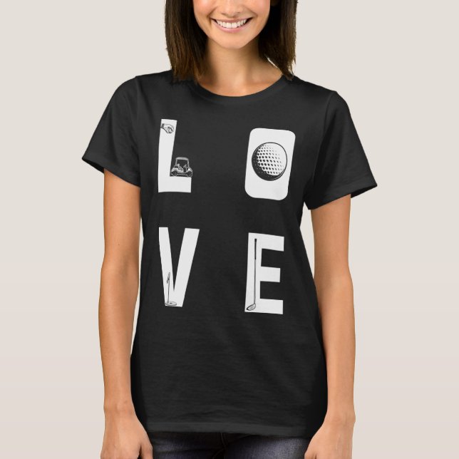 Backprint Love Golf T Shirt (Framsida)