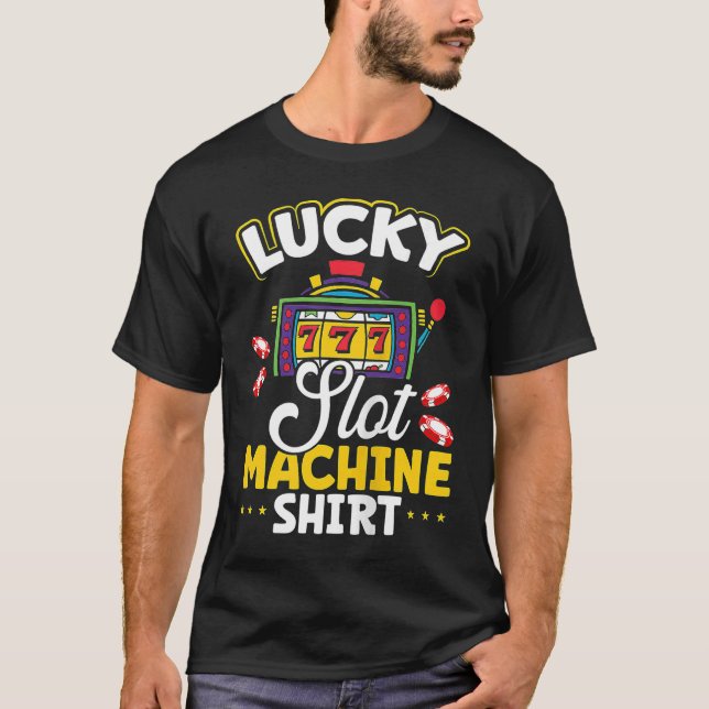 Backprint Lucky Slot Machine Tank Top T Shirt (Framsida)