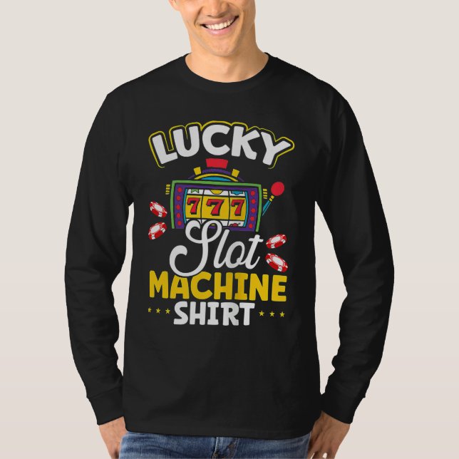 Backprint Lucky Slot Machine Tank Top T Shirt (Framsida)