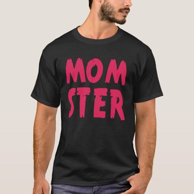 Backprint Momster mamma och mor T Shirt (Framsida)