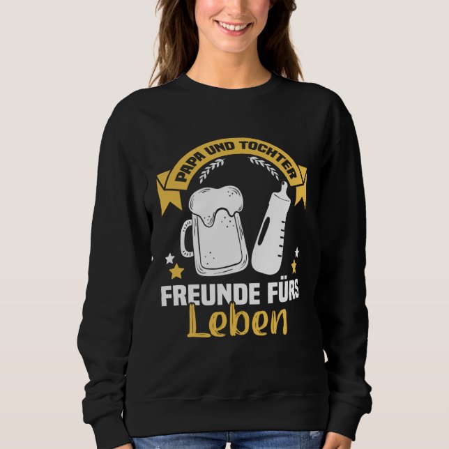 Backprint Papa und Tochter Freunde für Leben Germa T Shirt (Framsida)
