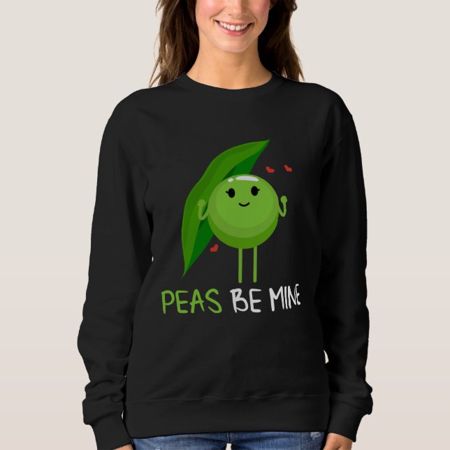 Backprint Peas be mine pea and pea pod T Shirt (Framsida)