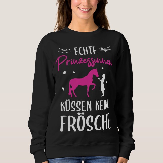 Backprint Real Princess Kissing No Frogs Horse T Shirt (Framsida)