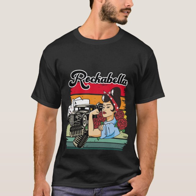 Backprint Rockabella Forever Vintage Rockabilly T Shirt (Framsida)