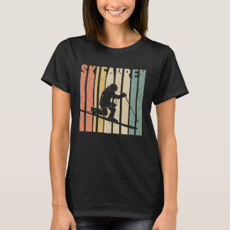 Backprint skier och vintage skiers vintertid t shirt