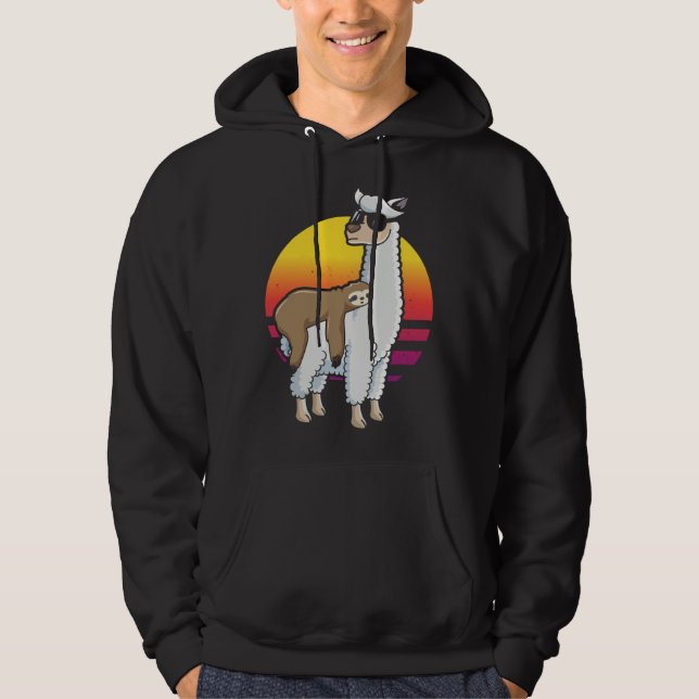 Backprint Sloth on Llama Hoodie (Framsida)