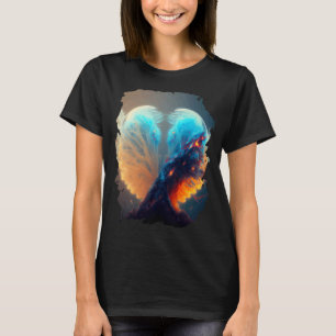 Backprint Space snöglob symbolen för oändlighet  T Shirt