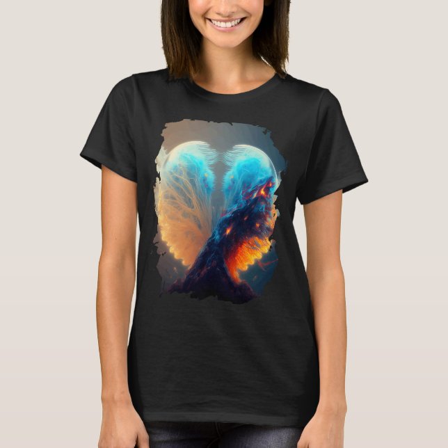 Backprint Space snöglob symbolen för oändlighet  T Shirt (Framsida)