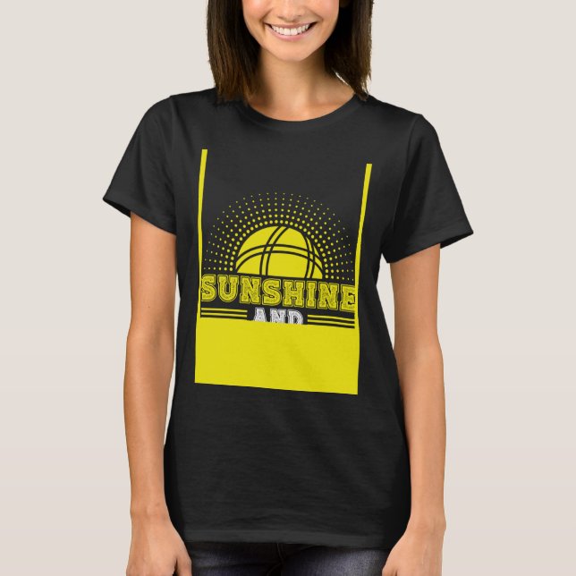 Backprint Sunshine And Bocce Ball T Shirt (Framsida)