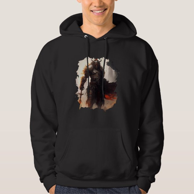 Backprint The epic warrior bravery in the dark Hoodie (Framsida)