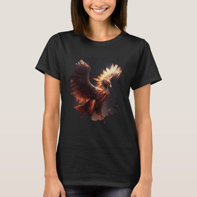 Backprint The majestic rise of the epic phoenix T Shirt (Framsida)