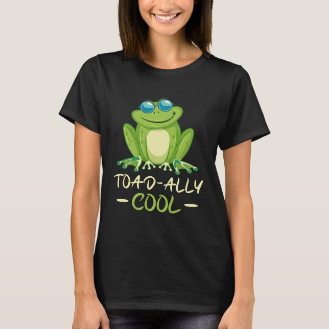 Backprint Toad ally cool cool frog T Shirt (Framsida)