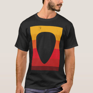 Backprint Vintage Retro Sten & Roll Music och Guit T Shirt