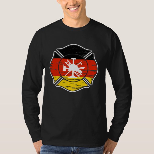Backprint Voluntary Fire Brigade Germany T Shirt (Framsida)
