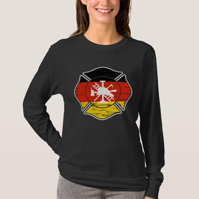 Backprint Voluntary Fire Brigade Germany T Shirt (Framsida)