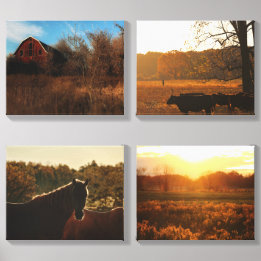 Backroads & Barnwood- Four-Piece Canvas Wall Art 