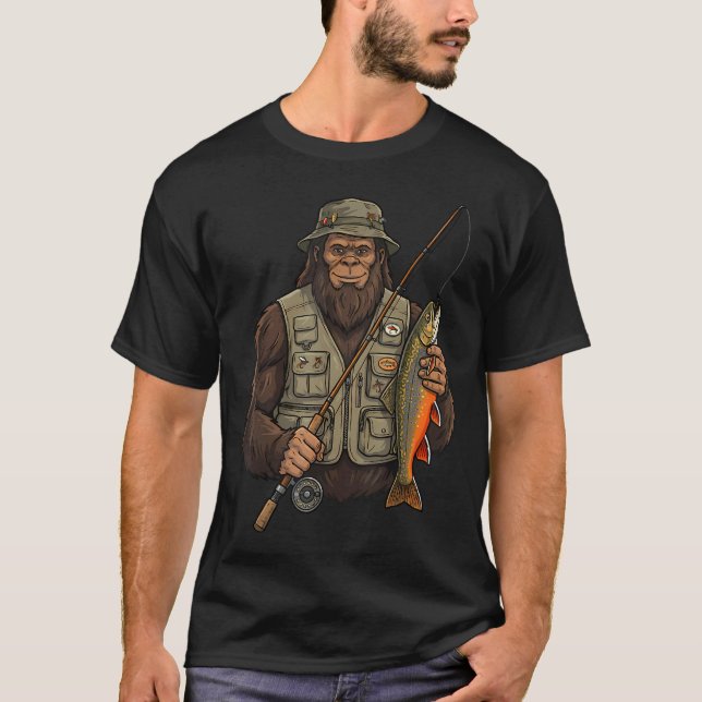 Bäckröding Bigfoot Fiskare T Shirt (Framsida)