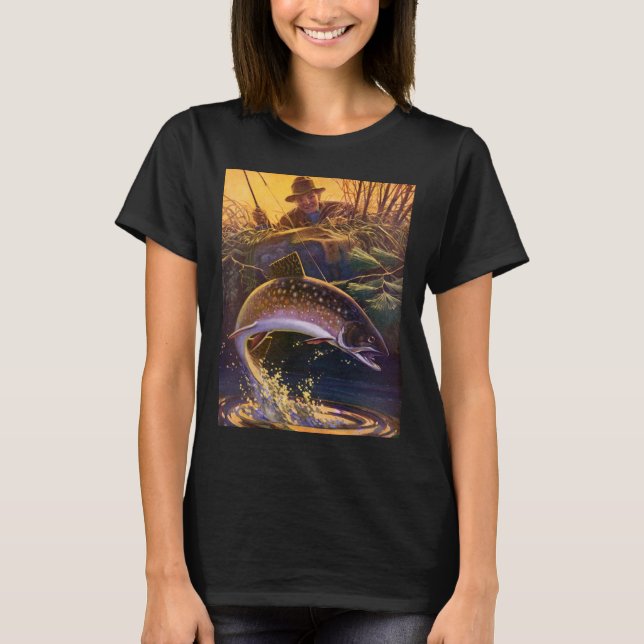 Bäckröding Fisk Fiskare, Vintage Sportfiske Tee Shirt (Framsida)