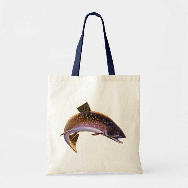Bäckröding Fisk, Vintage Sportfiske Fiskare Tygkasse (Framsidan)