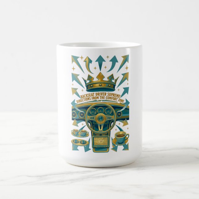 Backseat Driver Supreme, Funny Dad Gift T Shirt Kaffemugg (Center)