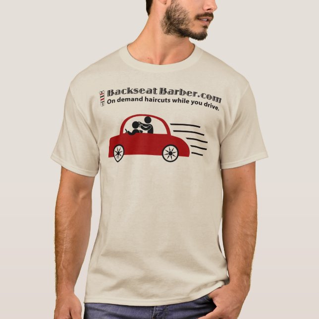 BackseatBarber.com T Shirt (Framsida)