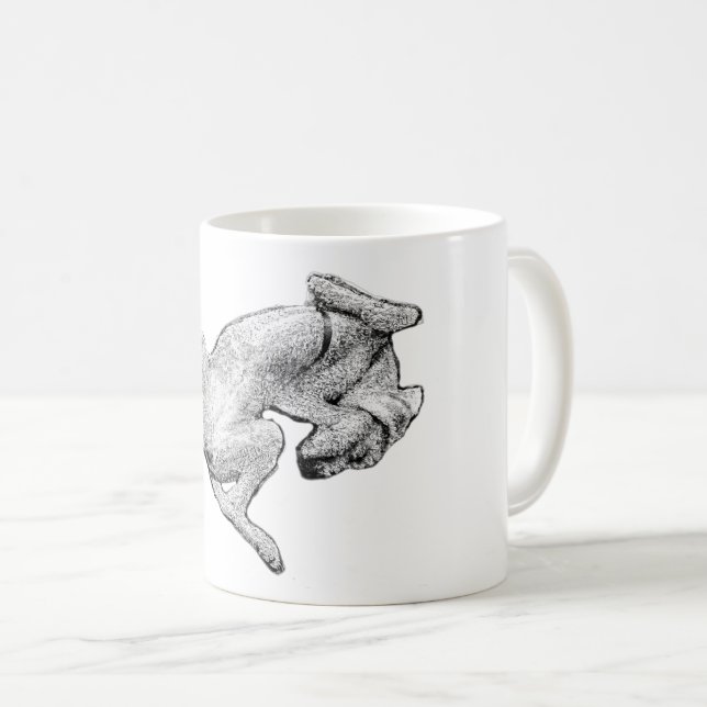 Backside Bliss – Lounging Dog Art Mug Kaffemugg (Framsida höger)