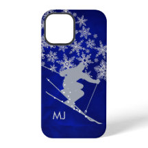 Backsnowboard blå monogram
