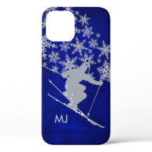 Backsnowboard blå monogram