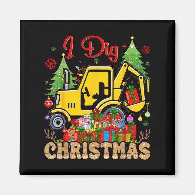 BackSöt Ss Cute Ss Loader Excavator jul Paj Magnet (Framsidan)