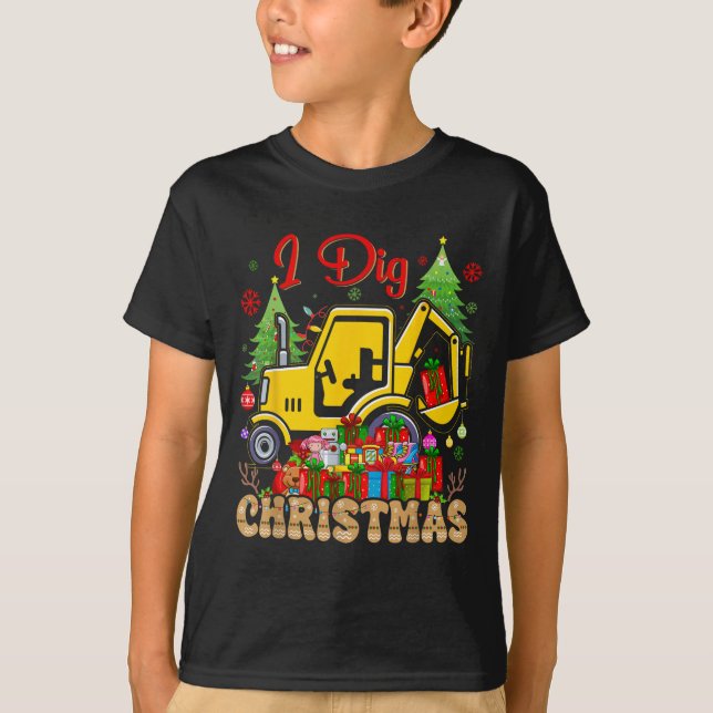 BackSöt Ss Cute Ss Loader Excavator jul Paj T Shirt (Framsida)