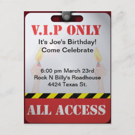 Backstage Pass Party Inbjudningar
