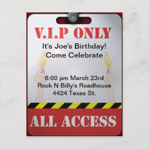 Backstage Pass Party Inbjudningar