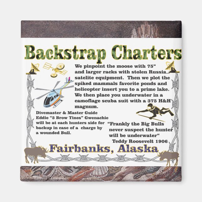 Backstrap Charters Undervattensälgjakt Magnet (Framsidan)