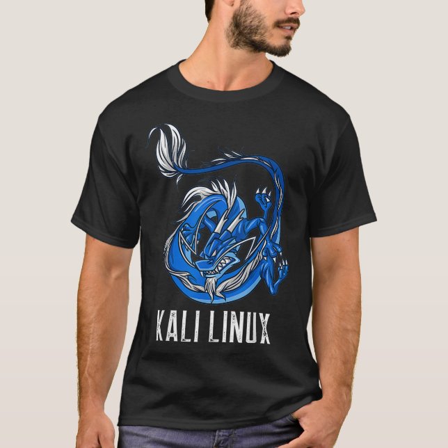 Backtrack Kali Linu design with Dragon T Shirt (Framsida)