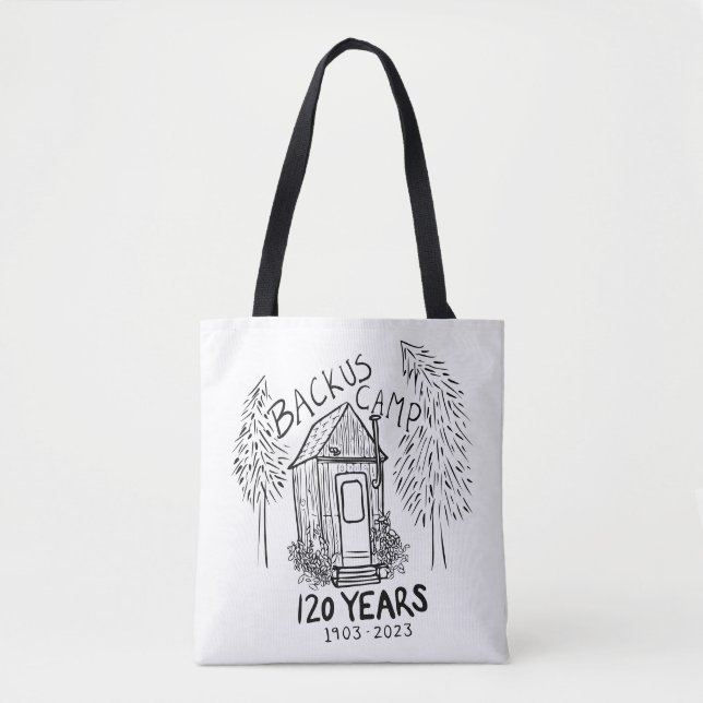 Backus Camp Black and White Tote Tygkasse (Framsida)