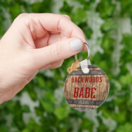 Backwood Babe Whiskey Keg Keychain Nyckelring