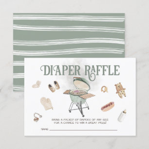 Backyard BBQ Baby-Q Baby Diaper Raffle Inbjudningar