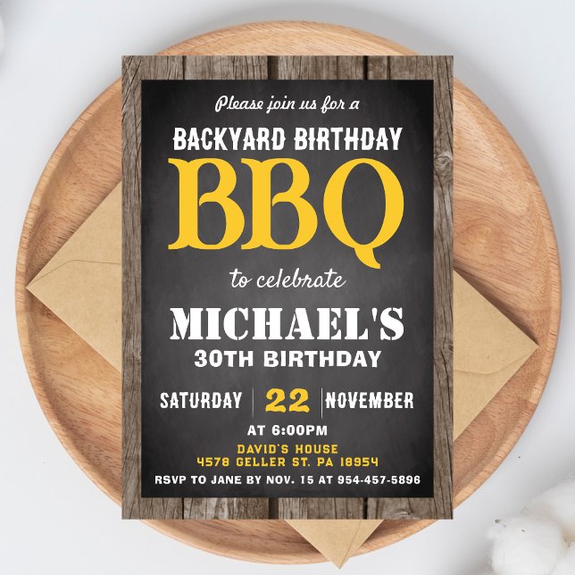 Backyard BBQ Birthday Party Invitation Cookout Inbjudningar (Skapare uppladdad)