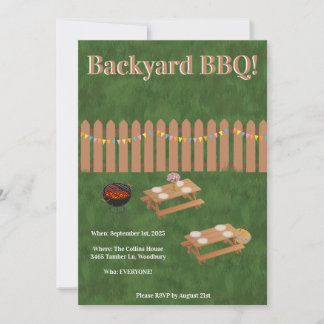 Backyard BBQ Party Invitation Inbjudningar