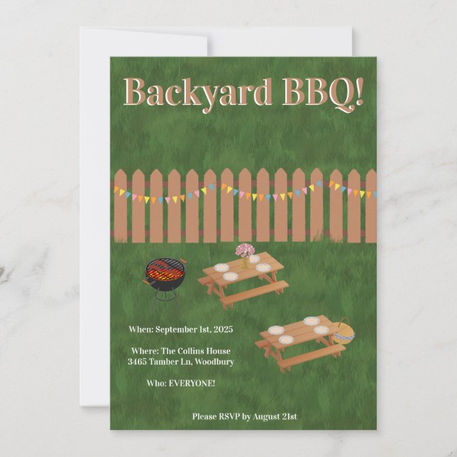 Backyard BBQ Party Invitation Inbjudningar (Framsida)