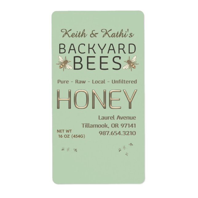 Backyard Bees Hives Little Bees Garden Grönt Fraktsedel (Framsidan)