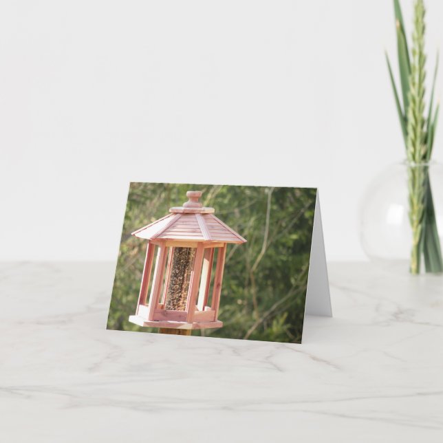 Backyard Bird Feeder Note Card Kort (Framsida)