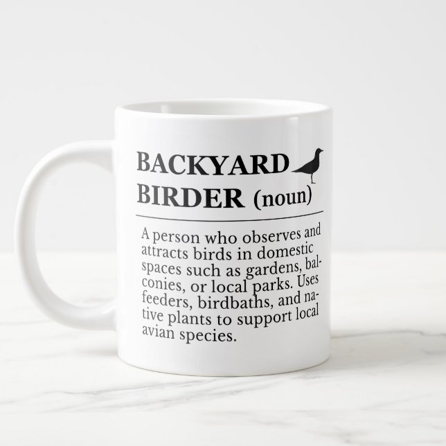 Backyard Birder Definition - Garden Birdwatching Jumbo Mugg (Vänster)